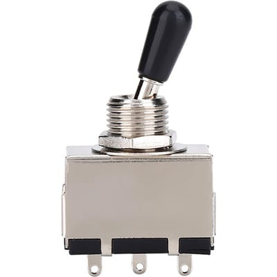 1 stuk gesloten 3-standen tuimelschakelaar met zwarte tip, vervangingsonderdeel voor LP-stijl elektrische gitaar black