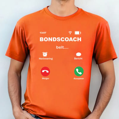 Oranje Heren T-shirt- WK voetbal- EK voetbal- T-shirt maat S-Bondscoach belt- oranje T-shirt WK voetbal Shirt