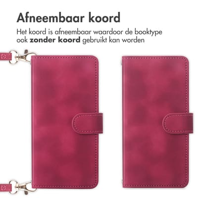 imoshion Hoesje - Geschikt voor Samsung Galaxy S21 FE - Bookcase met koord - Rood