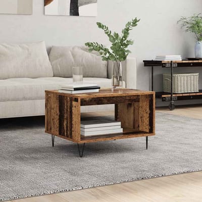 vidaXL - Salontafel - Oud - hout - 60 - x - 50 - x - 40 - cm - Bewerkt - hout