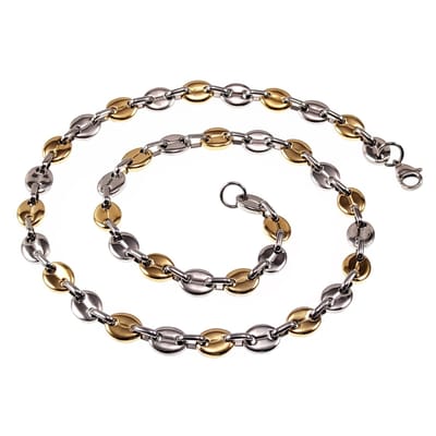 60cm x 9mm Koffieboon Ketting Unisex - Stalen Goudkleur-Zilverkleur - Schakelketting