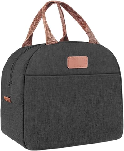 Lunchtas - Unisex - Geïsoleerde lunchtas - Waterdichte en lekvrije lunchtas met grote capaciteit - Geschikt voor werk, kantoor en buitenactiviteiten - Zwart