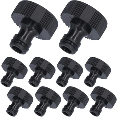 10 stuks 15mm Draadadapter Plastic Afsluitbaar Duurzaam Slangaansluitstuk voor Binnenplaats Tuin G1 Vrouwelijk black