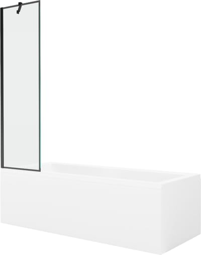 Mexen Cubik rechthoekig bad 170 x 70 met ombouw en 1-delig scherm 50 , zwart patroon - 550317070X9505007070