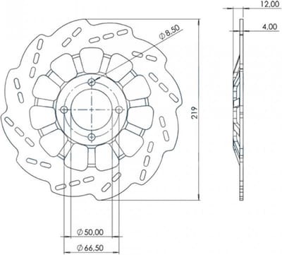 Disque frein avant MASH pour moto MASH 50 Dirt Track 2018 à 2019 Ø220x50x4 Neuf