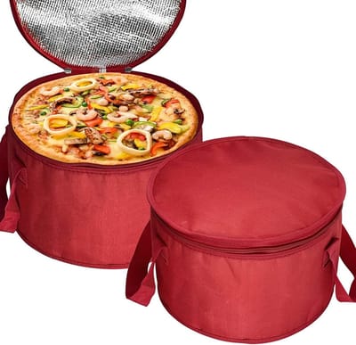 2 Stuks 30x20cm Ronde Lunchtassen, Geïsoleerde Thermische Tas voor Taart en Gerechten, Herbruikbare Koeltas voor Picknick en Potluck