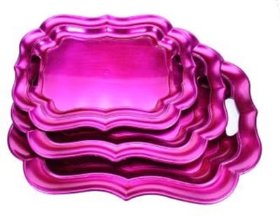 Dienblad roze s/3 48x38x3,5cm