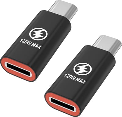 2-pack USB-C naar Lightning-adapters, compatibel met wandladers, computers en iPhone Lightning-kabels