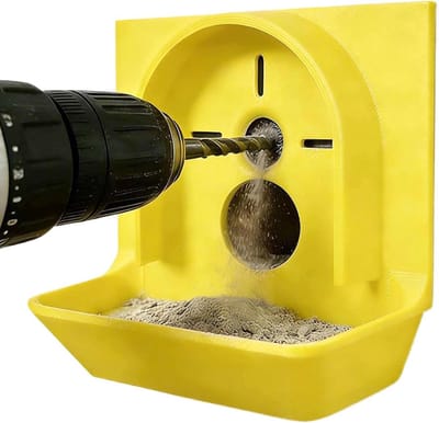 Stofvanger voor boren - Boorstofafscheider - Schoon boren - Snelle puinverzameling - 9x8x4cm - Geel