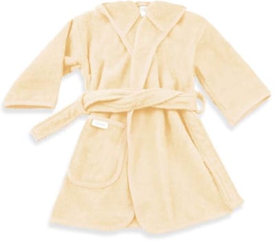 Funnies Badjas Sandstone Beige 1-2 Jaar Baby Badjas, Badjas Kinderen, Peuterbadjas - 100% Katoenen Badstof - Zacht en Absorberend - Perfect na Zwemmen, Douchen of Badderen - Ideaal als Cadeau voor Baby’s en Kinderen
