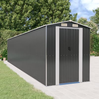 vidaXL - Tuinschuur - 192x938x223 - cm - gegalvaniseerd - staal - antracietkleurig
