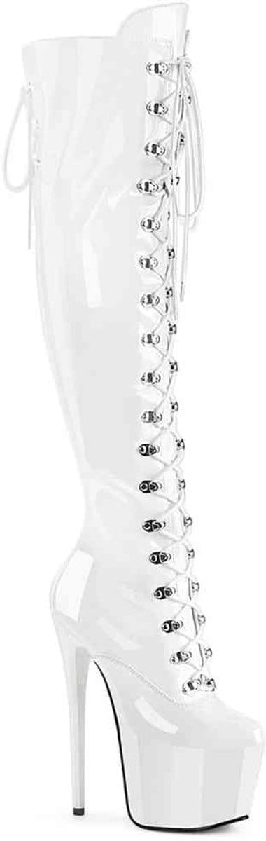 Pleaser - JUBILANT-3012 Plateau overknee Laarzen - US 5 - 35 Shoes - Wit