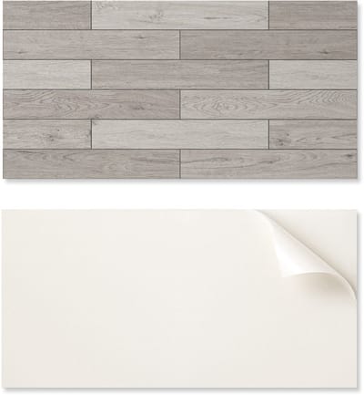 Vinylpaneel met decoratie voor keuken of badkamer, 100x50 cm, panelen in houttinten.