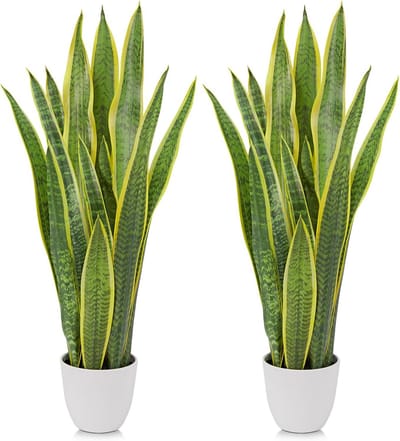 Omgoods - Set van 2 Kunstplanten, Slangenplant 73 cm