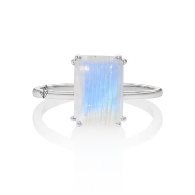 Natuursieraad - 925 sterling zilver maansteen edelsteen ring 17,25 mm - luxe edelsteen sieraad - handgemaakt