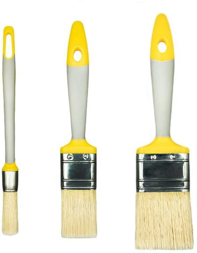 Penselenset, serie 21, schilderspenselenset voor renovatiewerk. Bevat ringkwast 18 mm, platte kwast 35 en 50 mm voor hout, meubels en acrylverf