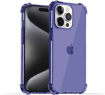 Smartphonica Telefoonhoesje geschikt voor iPhone 15 Pro - Transparant Shockproof siliconen Hoesje met Stootrand – Donkerblauw geschikt voor iPhone 15 Pro