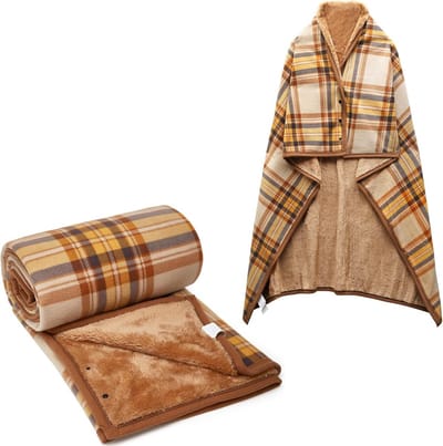 Grote Draagbare Fleece Deken met Knopen voor Ultiem Comfort