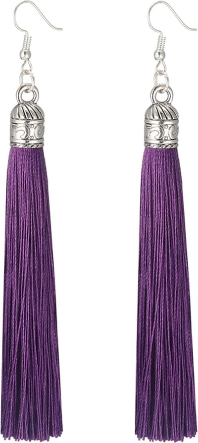 Fako Bijoux® - Oorbellen - Kwast Romania XL - Paars