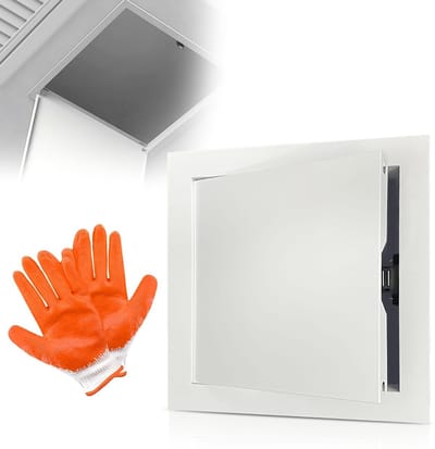 Inspectiedeksel 20 x 20 cm - Magnetisch Perstype voor Keuken, Badkamer en Riool - Met Katoenen Gaashandschoenen