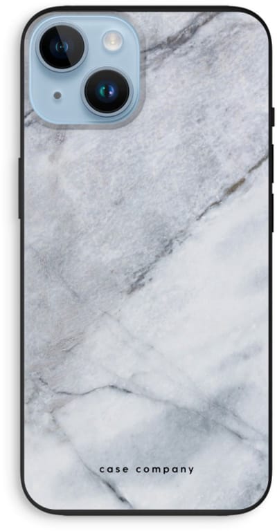 Case Company® - Hoesje geschikt voor iPhone 14 hoesje - Witte marmer - Biologisch Afbreekbaar Telefoonhoesje - Bescherming alle Kanten en Schermrand