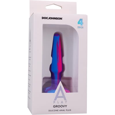 Doc Johnson Groovy - Silicone Anal Plug - 4'' / 10 Cm - Berry