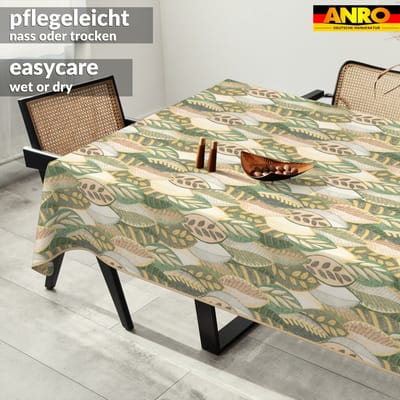 ANRO Tafelkleed Griekse ornamenten Beige 180x140cm Met sierband Afwasbaar Waterafstotend