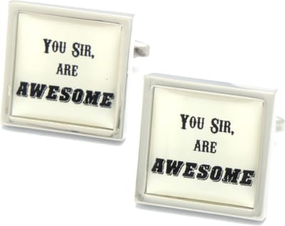 Manchetknopen - You Sir Are Awesome Tekst Wit Zwart
