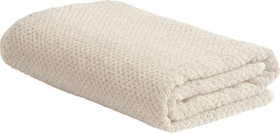 Yumeko badlaken dots wit zand 100x150 - 1 st - Hotelkwaliteit - Bio, eco & fairtrade