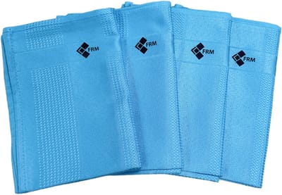 FRM Toverdoeken Blauw – Set van 4 – Streeploze Schoonmaakdoeken voor Ramen, Glas & Badkamer – Schoonmaken Zonder Schoonmaakmiddel – Herbruikbaar