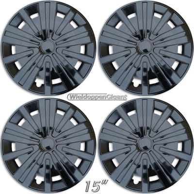 GoodGo Wieldoppen SPLINE-GB 15 inch GLANZEND ZWART. Set a 4 stuks in doos (CONTROLEER UW BANDENMAAT en lees a.u.b. de onderstaande, uitgebreide tekst!)