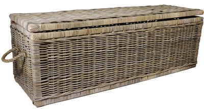Grote rotan mand - 130x47xH45 cm - Grey - Opbergkist - Opbergmand - Speelgoedmand