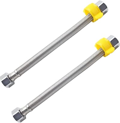 Flexibele Pijp, G 1/2 "x G 1/2" Flexibele Waterleiding, Voor Gootsteen Sanitair Vervangen(Verpakking van 2)