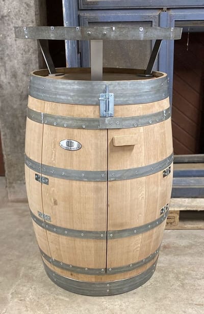 Statafel incl. kast "Ruby" incl. deuren - Eikenhout - Wijnkast - Bartafel - Drankkast - Opbergkast - Wijn - Drank - "Perfect voor Wijnopslag of Mini-Bar"