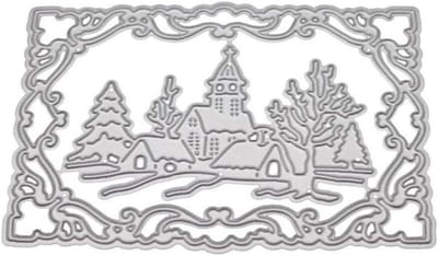 Metalen snijden, Christmas Snow Cabin Boom De Cuts Sjabloon Voor DIY Scrapbooking Papieren Kaarten Craft Emboss Kerstkaart Handwerk Decor