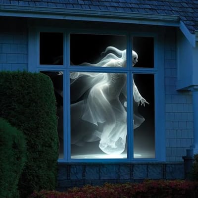 Allecto - Projectiescherm - Raamprojectiescherm - Ideaal voor Halloween en Kerst - 180 x 120 cm - PE-doek - Voor sfeervolle projecties - Geschikt v...