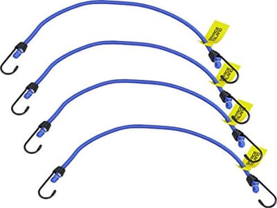 Extra sterke 4 spanrubbers met haken, olijfgroen, elastisch voor tuin, auto, camping en doe-het-zelf