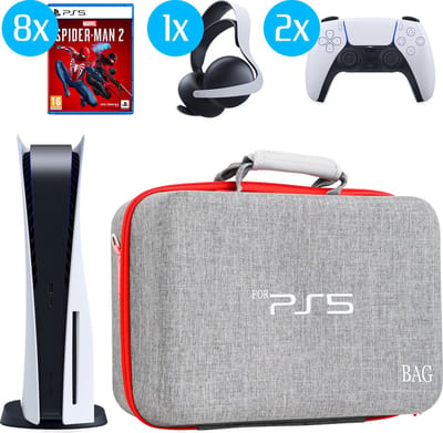 K&G Luxe PS5 Case - PS5 Tas - PS5 Koffer - Opbergtas - Multifunctioneel - Waterafstotend - Accessoires geschikt voor Playstation 5 - Reiskoffer - Grijs