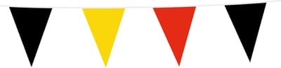 Wefiesta - Vlaggenlijn PE zwart/ geel/ rood - 10 meter - 20 x 30 cm - WK voetbal 2026 - WK voetbal versiering - WK voetbal outfit - Nederland WK