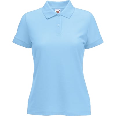 Fruit Of The Loom Vrouwen Dames-Fit 65/35 Poloshirt Korte Mouwen (Hemel Blauw)