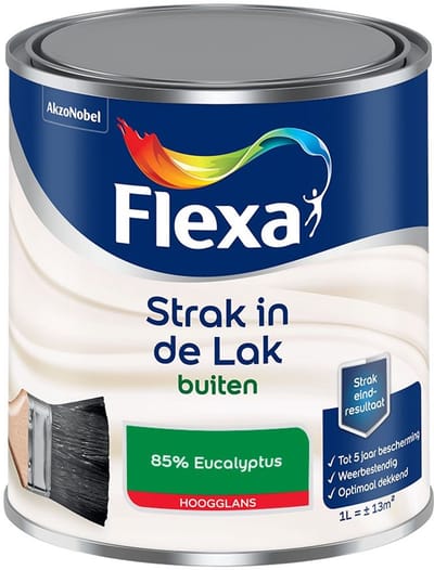 Flexa - Strak In De Lak Buitenlak Hoogglans - 85% Eucalyptus - Mengverf - 1 L