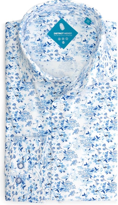 District Indigo Performance Overhemd Print Blue (7.31.025.730 - 318)