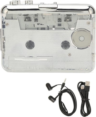 Cassettespeler Converter naar MP3 - Draagbaar, 3.5 mm Koptelefoonaansluiting - Batterij en USB - Walkman Compatibel met OS X en Pc