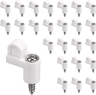 24 Stuks 3/8 Inch Nylon Raamhor Clipjes met Schroeven, Gegoten Deurglasbevestigingen Winterhorrenhouderclip Accessoires voor Stormramen en Stormpanelen (Wit)
