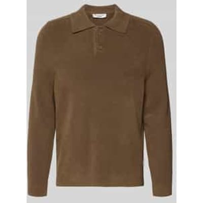 Regular fit gebreide pullover met polokraag