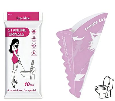 ECTEATOY® 10 Stuks - Plastuit voor Vrouwen - Opvouwbaar & Waterdicht Vrouwenurinoir - Lekvrij & Hygiënisch - Paars