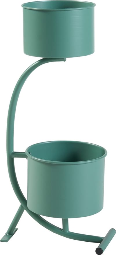 Plantenstandaard Almelo 63x29x21 cm metaal groen [en.casa]