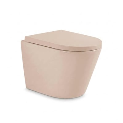 QeramiQ Dely hangtoilet – spoelrandloos – diepte 51,7 cm – met 35 mm softclose zitting – mat beige