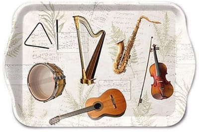Ambiente Decoratief Dienblaadje - Music - 13 x 21 cm