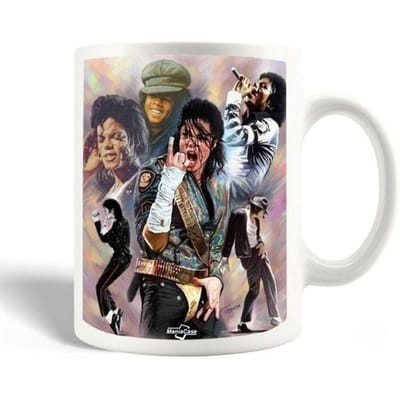 Mug en céramique - MANIACASE - Michael Jackson the King - blanc - 30 cl - compatible lave-vaisselle blanc